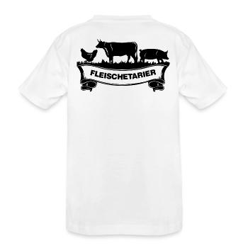 Meat Etarian Meat Lover Shirt - Kids' Premium Organic T-Shirt - white - Back