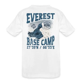 Everest-Basislager Nepal Kopieren - Kinder Premium Bio T-Shirt - Weiß - Hinten