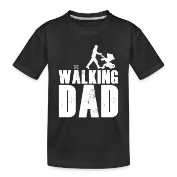 Le papa marche - T-shirt bio Premium Enfant - noir - Devant