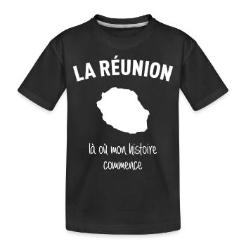 reunion-histoire - T-shirt bio Premium Enfant - noir - Devant