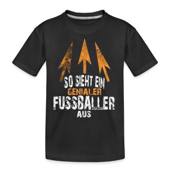 genialer FUSSBALLER - Kinder Premium Bio T-Shirt - Schwarz - Vorne