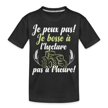 Je bosse à l'hectare - T-shirt bio Premium Enfant - noir - Devant