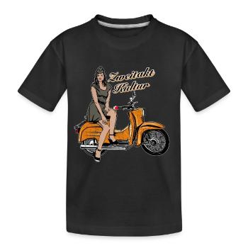 Simson Schwalbe KR51 Vintage Retro Verkehrsorange - Kinder Premium Bio T-Shirt - Schwarz - Vorne
