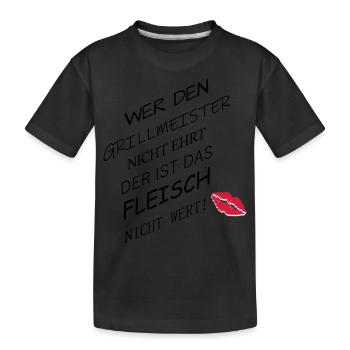 Fleisch nicht wert - Kinder Premium Bio T-Shirt - Schwarz - Vorne