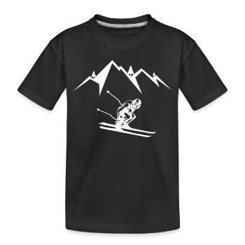 Skifahrer Skifahren - Kinder Premium Bio T-Shirt - Schwarz - Vorne