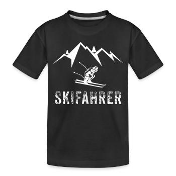 Skifahrer Skifahren - Kinder Premium Bio T-Shirt - Schwarz - Vorne