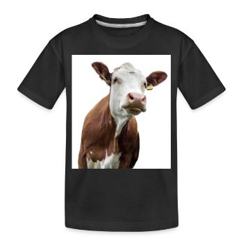 Cow. Kuh. koe. ko. vaca. ku. lehmä. vache - Kinder Premium Bio T-Shirt - Schwarz - Vorne