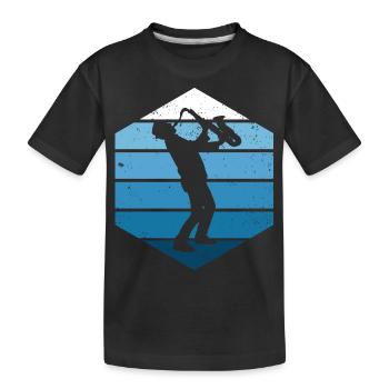 Saxophone Sax Saxophonist Men Boys - Kids' Premium Organic T-Shirt - black - Front
