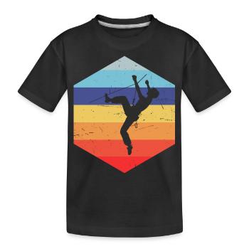 Bouldering Bouldering Escalade de bloc pour femmes - T-shirt bio Premium Enfant - noir - Devant