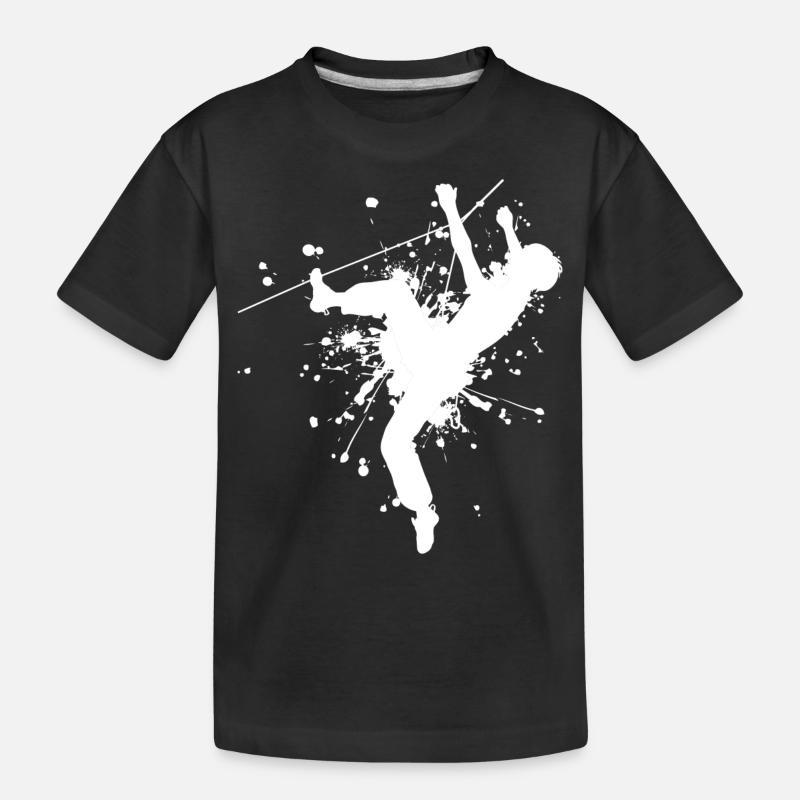 Damen Bouldern Klettern Boulder Bouldering - Kinder Premium Bio T-Shirt - Schwarz