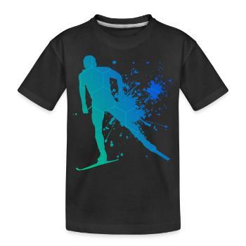 Ski de fond Classique Ski de fond Hommes Ski de fond Skatin - T-shirt bio Premium Enfant - noir - Devant