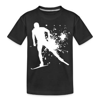 Cross Country Skating Women Cross Country Skiing Men Cross-Country Cl - Kids' Premium Organic T-Shirt - black - Front