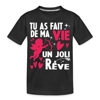 Couple Amoureux Saint Valentin - T-shirt bio Premium Enfant - noir - Devant