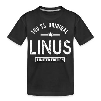 Cadeau Linusl personnalisé prénom linus - T-shirt bio Premium Enfant - noir - Devant