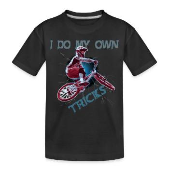 Cool BMX eigene BMX Tricks und Stunts - Kinder Premium Bio T-Shirt - Schwarz - Vorne