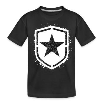 Sponge stencil Star inside shild - Kids' Premium Organic T-Shirt - black - Front