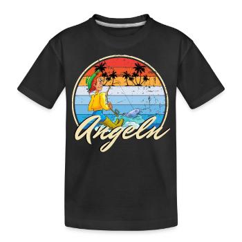 Pêcheur à la ligne motif amusant comme idée cadeau - T-shirt bio Premium Enfant - noir - Devant