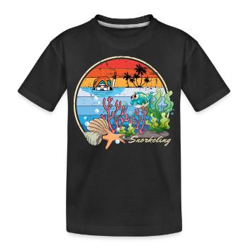 Snorkeling Snorkeling Vacances Plage Plongée en Mer - T-shirt bio Premium Enfant - noir - Devant