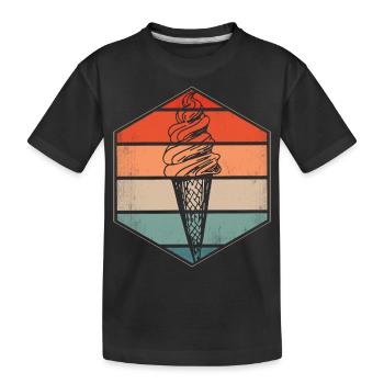 RETRO T-Shirt für Eisliebhaber... - Kinder Premium Bio T-Shirt - Schwarz - Vorne