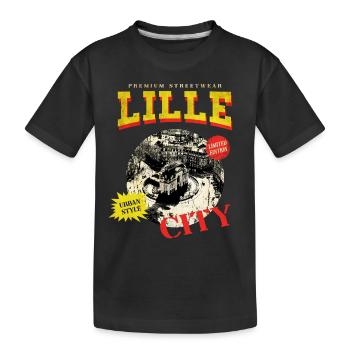 Lille France City Skyline Vintage Rétro - T-shirt bio Premium Enfant - noir - Devant