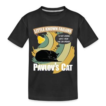 Pavlov's Cat Little Known Failure Funny Psychology - Kids' Premium Organic T-Shirt - black - Front