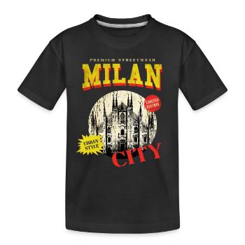 Mailand Milan Italien Stadt Skyline Vintage Retro - Kinder Premium Bio T-Shirt - Schwarz - Vorne