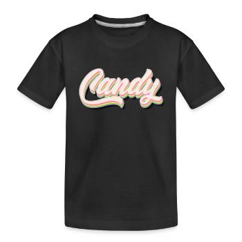Lettrage de bonbons Rétro - T-shirt bio Premium Enfant - noir - Devant