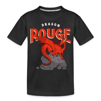Dragon Rouge sur un Rocher - T-shirt bio Premium Enfant - noir - Devant