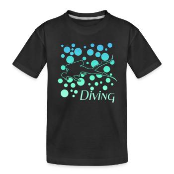 diving tauchen - Kinder Premium Bio T-Shirt - Schwarz - Vorne