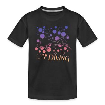 diving tauchen - Kinder Premium Bio T-Shirt - Schwarz - Vorne