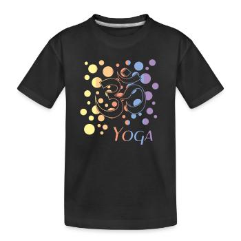 Yoga Om Namaste - Kinder Premium Bio T-Shirt - Schwarz - Vorne