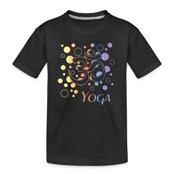 Om Namaste Yoga - Kinder Premium Bio T-Shirt - Schwarz - Vorne