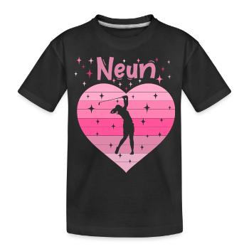 9. Geburstag Golf Golferin Mädchen Tochter - Kinder Premium Bio T-Shirt - Schwarz - Vorne