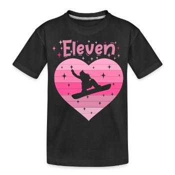 11. Geburstag Snowboard Skiurlaub Mädchen Tochter - Kinder Premium Bio T-Shirt - Schwarz - Vorne