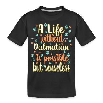 Hund Leben Liebe Hunderasse Dalmatiner - Kinder Premium Bio T-Shirt - Schwarz - Vorne