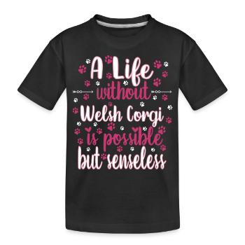 Leben Liebe Hunderasse Welsh Corgi Hund - Kinder Premium Bio T-Shirt - Schwarz - Vorne