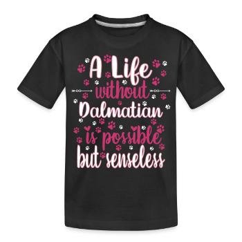 Hund Leben Liebe Hunderasse Dalmatiner - Kinder Premium Bio T-Shirt - Schwarz - Vorne