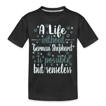 Hund Leben Liebe Hunderasse Schäferhund - Kinder Premium Bio T-Shirt - Schwarz - Vorne