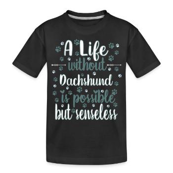Hund Leben Liebe Hunderasse Dachshund - Kinder Premium Bio T-Shirt - Schwarz - Vorne