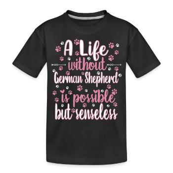 Hund Leben Liebe Hunderasse Schäferhund - Kinder Premium Bio T-Shirt - Schwarz - Vorne