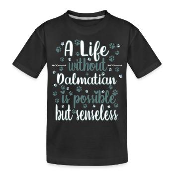 Hund Leben Liebe Hunderasse Dalmatiner - Kinder Premium Bio T-Shirt - Schwarz - Vorne