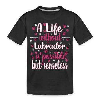 Hund Leben Liebe Hunderasse Labrador - Kinder Premium Bio T-Shirt - Schwarz - Vorne
