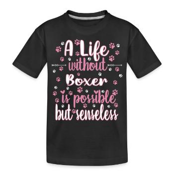 Leben Liebe Hunderasse Boxer Hund - Kinder Premium Bio T-Shirt - Schwarz - Vorne