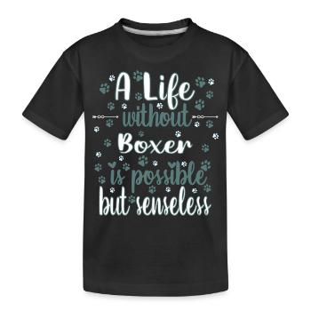 Leben Liebe Hunderasse Boxer Hund - Kinder Premium Bio T-Shirt - Schwarz - Vorne