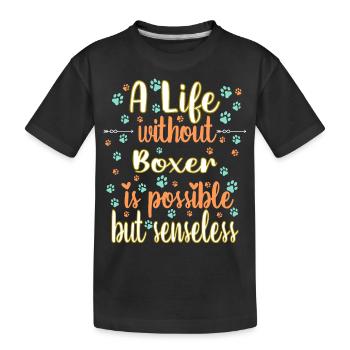 Leben Liebe Hunderasse Boxer Hund - Kinder Premium Bio T-Shirt - Schwarz - Vorne