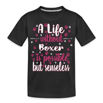 Leben Liebe Hunderasse Boxer Hund - Kinder Premium Bio T-Shirt - Schwarz - Vorne
