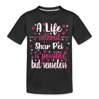 Leben Liebe Hunderasse Shar Pei Hund - Kinder Premium Bio T-Shirt - Schwarz - Vorne