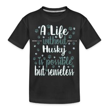 Leben Liebe Hunderasse Husky Hund - Kinder Premium Bio T-Shirt - Schwarz - Vorne