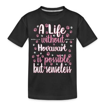 Leben Liebe Hunderasse Hovawart Hund - Kinder Premium Bio T-Shirt - Schwarz - Vorne