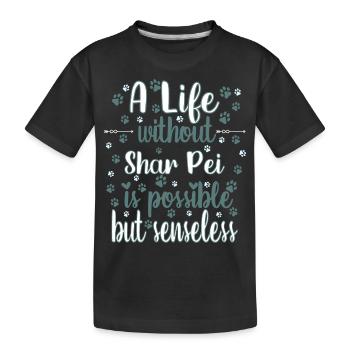 Leben Liebe Hunderasse Shar Pei Hund - Kinder Premium Bio T-Shirt - Schwarz - Vorne